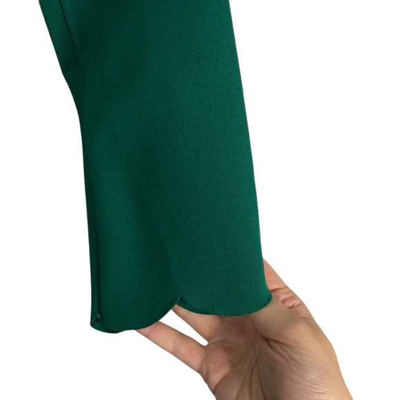 LULU’S Cumulonimbus Clouds Green Skater L Midi scoop neck scalloped hem Dress - Picture 12 of 15